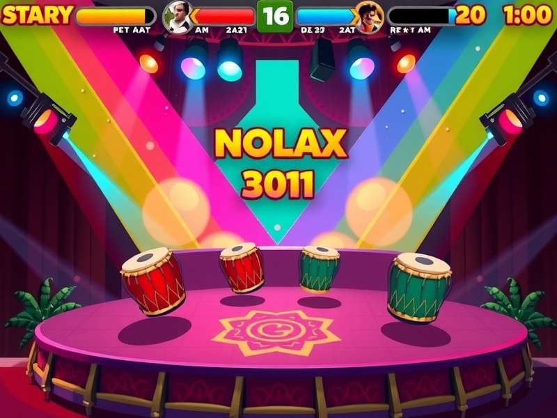 Dhol Dash tournament with players competing on stage